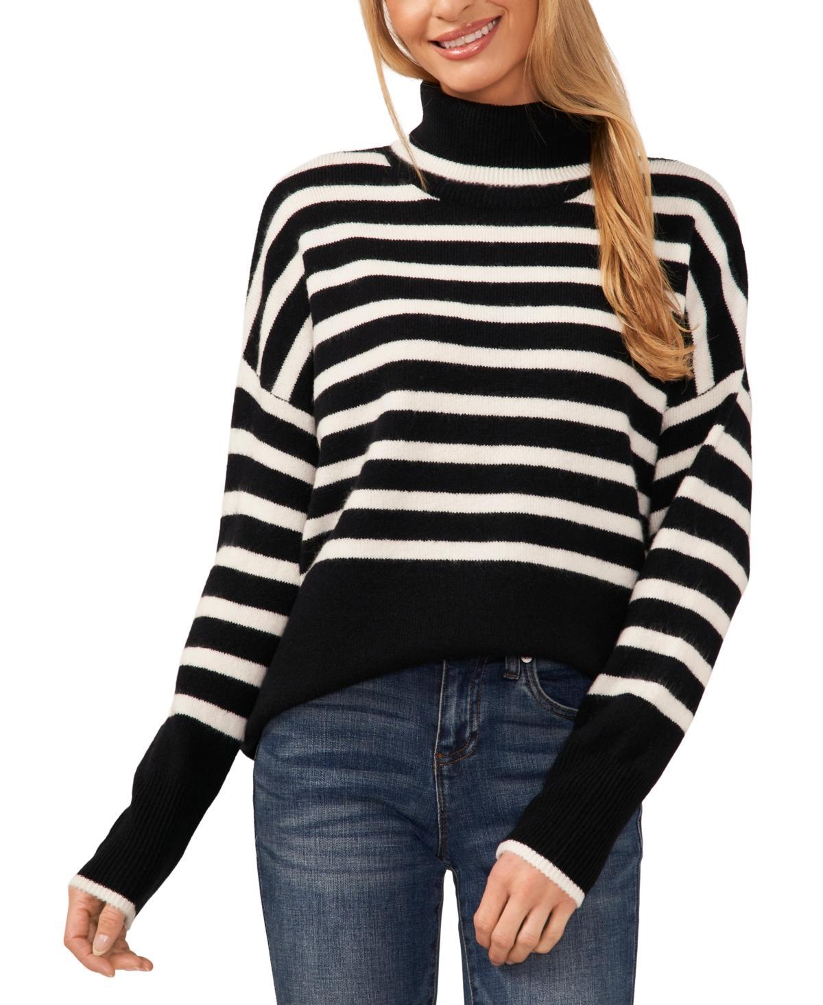 CeCe Striped Turtleneck Sweater Product Image