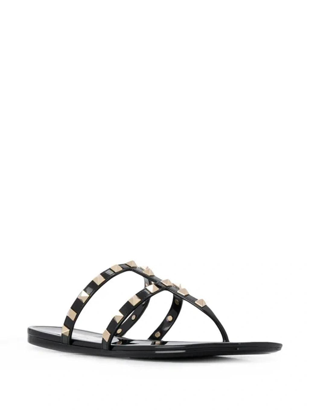 Rockstud Thong Sandals In Black Product Image