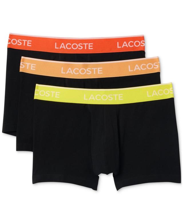 Lacoste Mens Casual Classic Colorful Waistband Trunk Set, 3 Piece Product Image