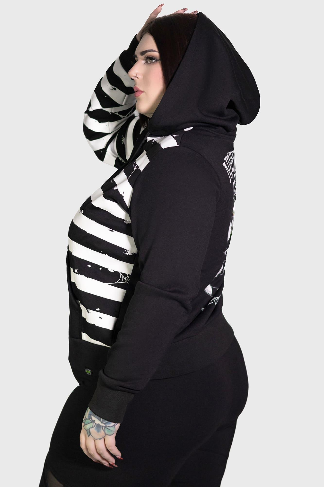 Distressed Stripe Hoodie [PLUS] Female Product Image