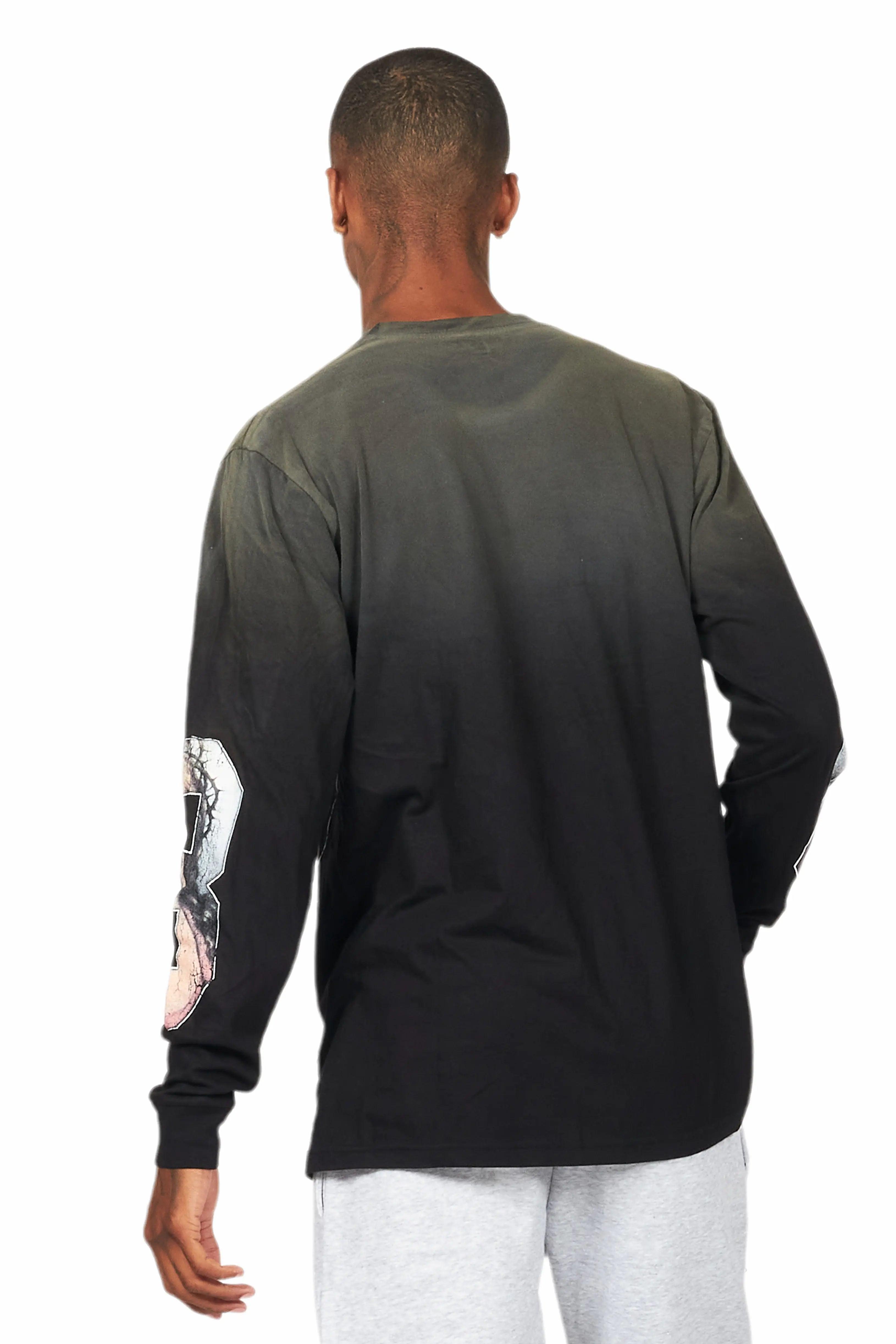 Lainer Black Long Sleeve Graphic T-Shirt Male Product Image