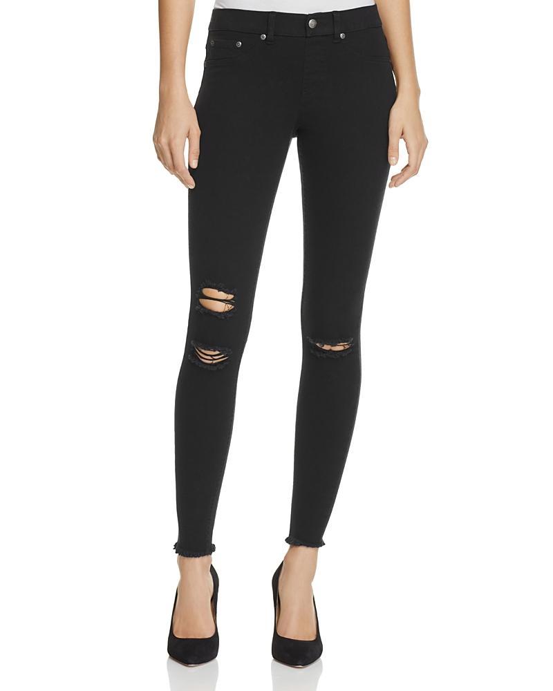 HUE Ripped Knee Denim Leggings (Ink Wash) Women's Jeans Product Image