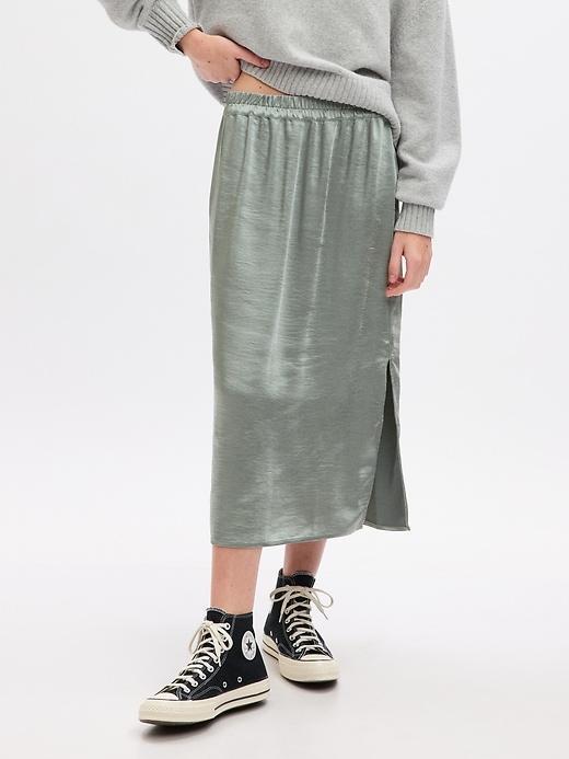 Satin Midi Skirt Product Image