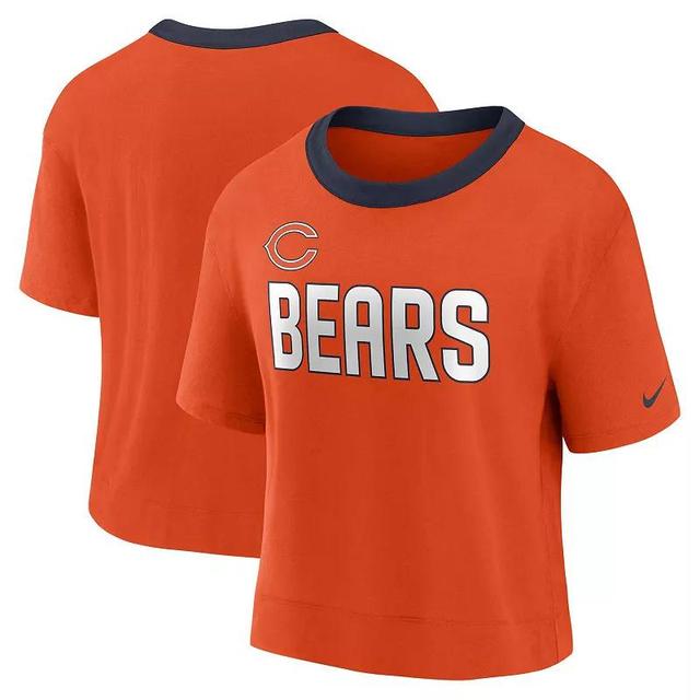 Womens Nike Orange Chicago Bears High Hip Fashion Cropped Top Product Image