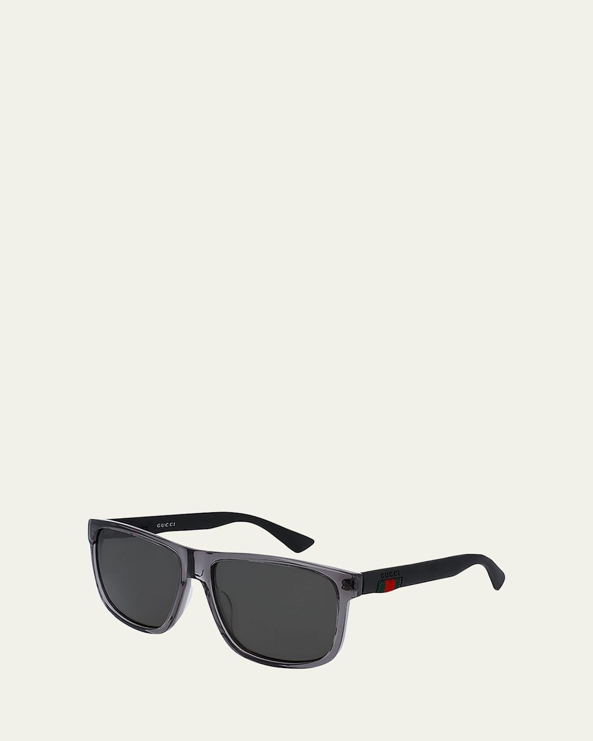 Polarized Square Acetate Sunglasses, Gray Product Image