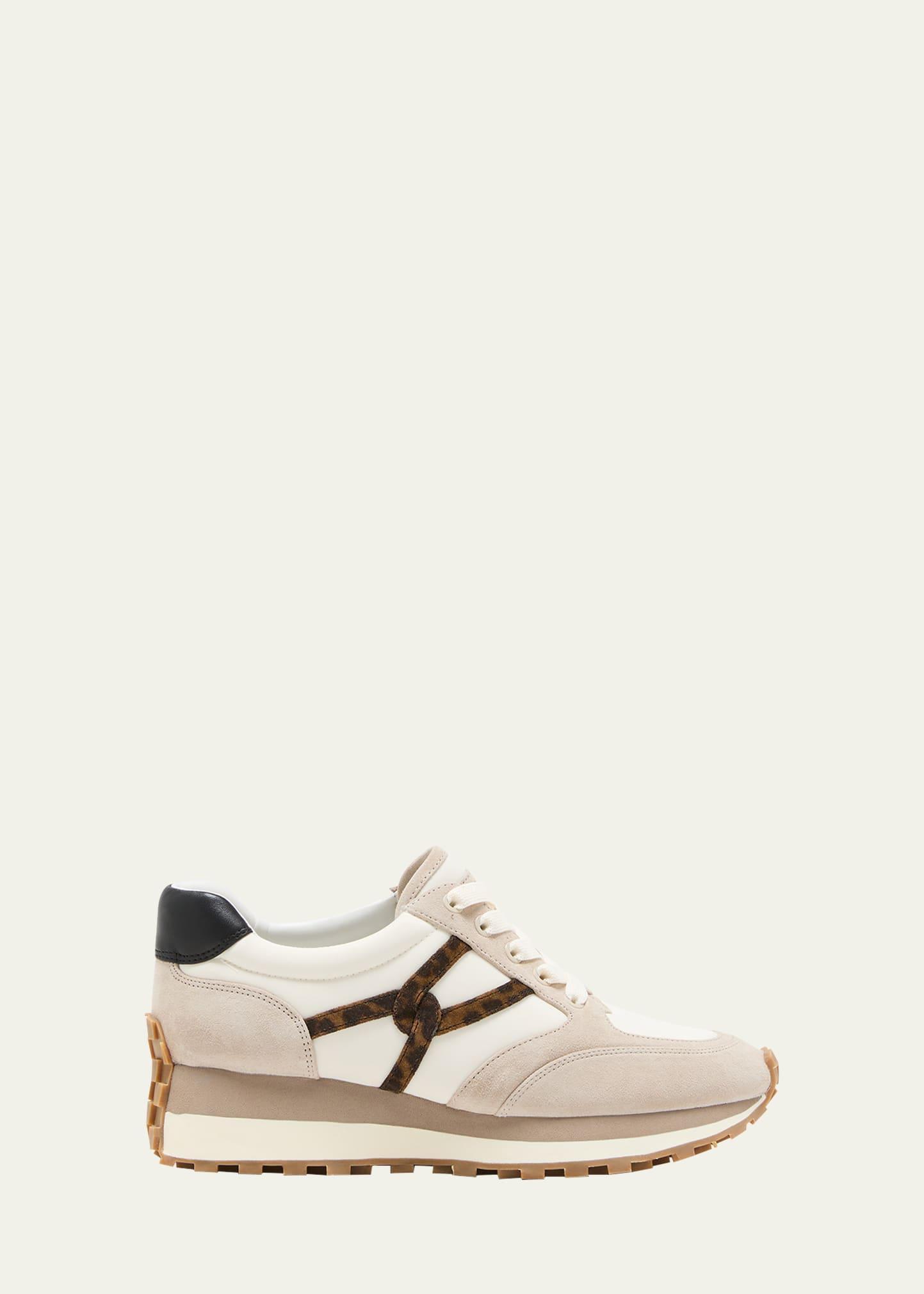 Valentina Mixed Leather Retro Sneakers Product Image