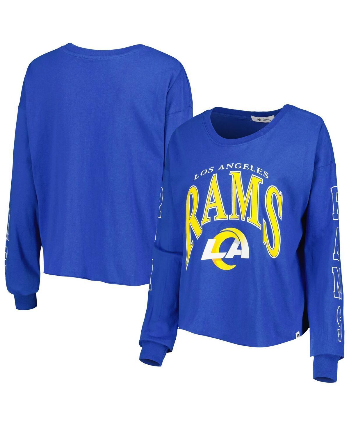 Womens 47 Royal Los Angeles Rams Skyler Parkway Cropped Long Sleeve T-Shirt Product Image