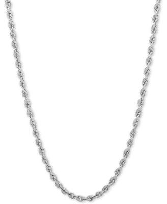 Diamond Cut Rope Link Chain 3mm Necklace Collection In 14k Gold Product Image