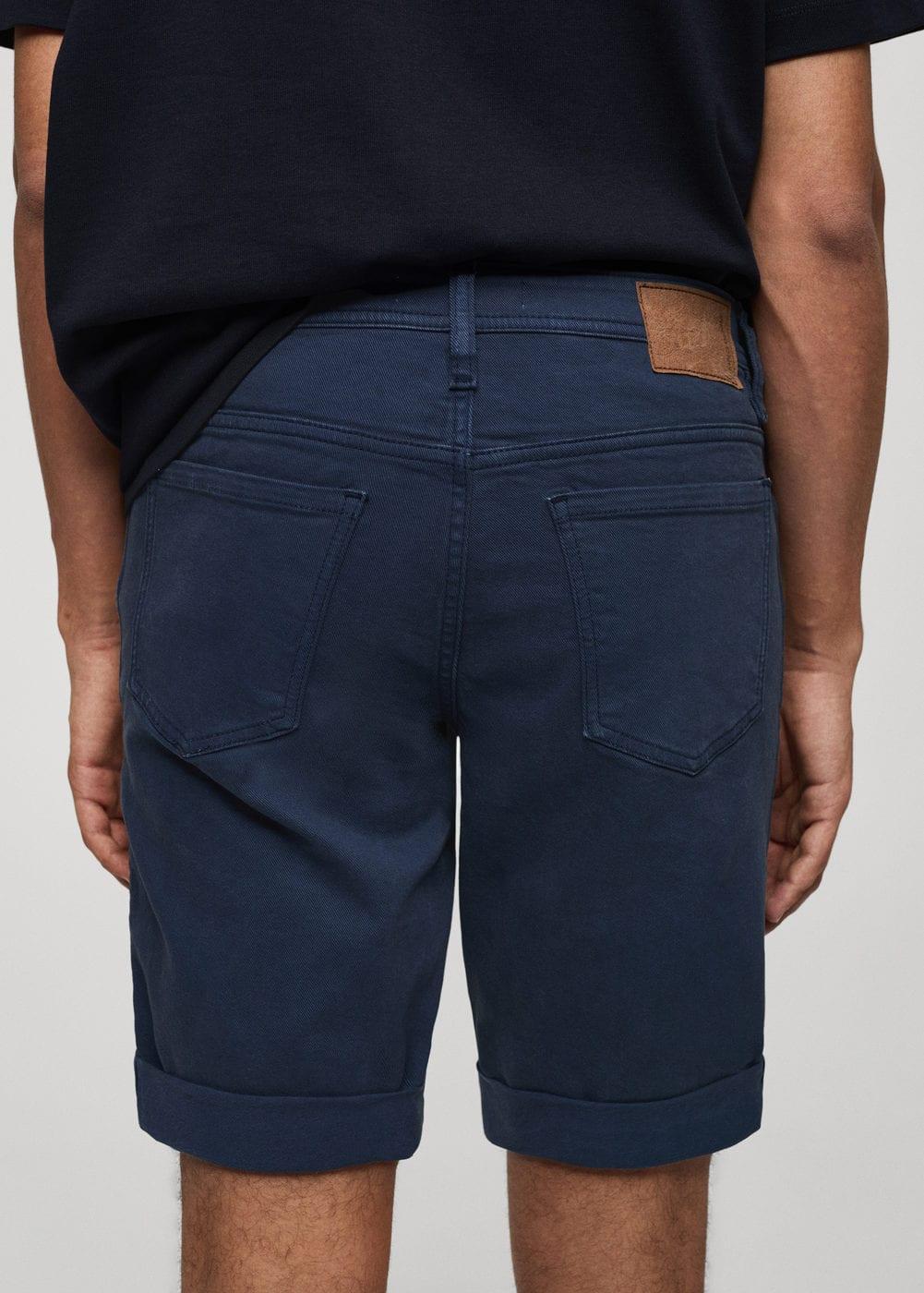 MANGO MAN - Slim-fit denim bermuda shorts indigo blueMen Product Image