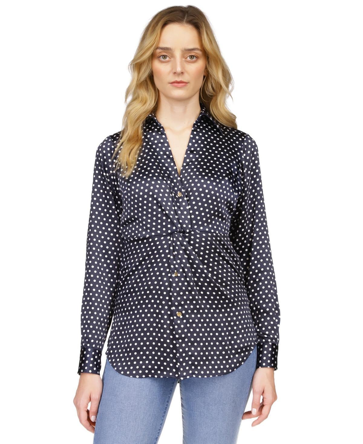 Michael Michael Kors Womens Dot Print Button Front Top Product Image