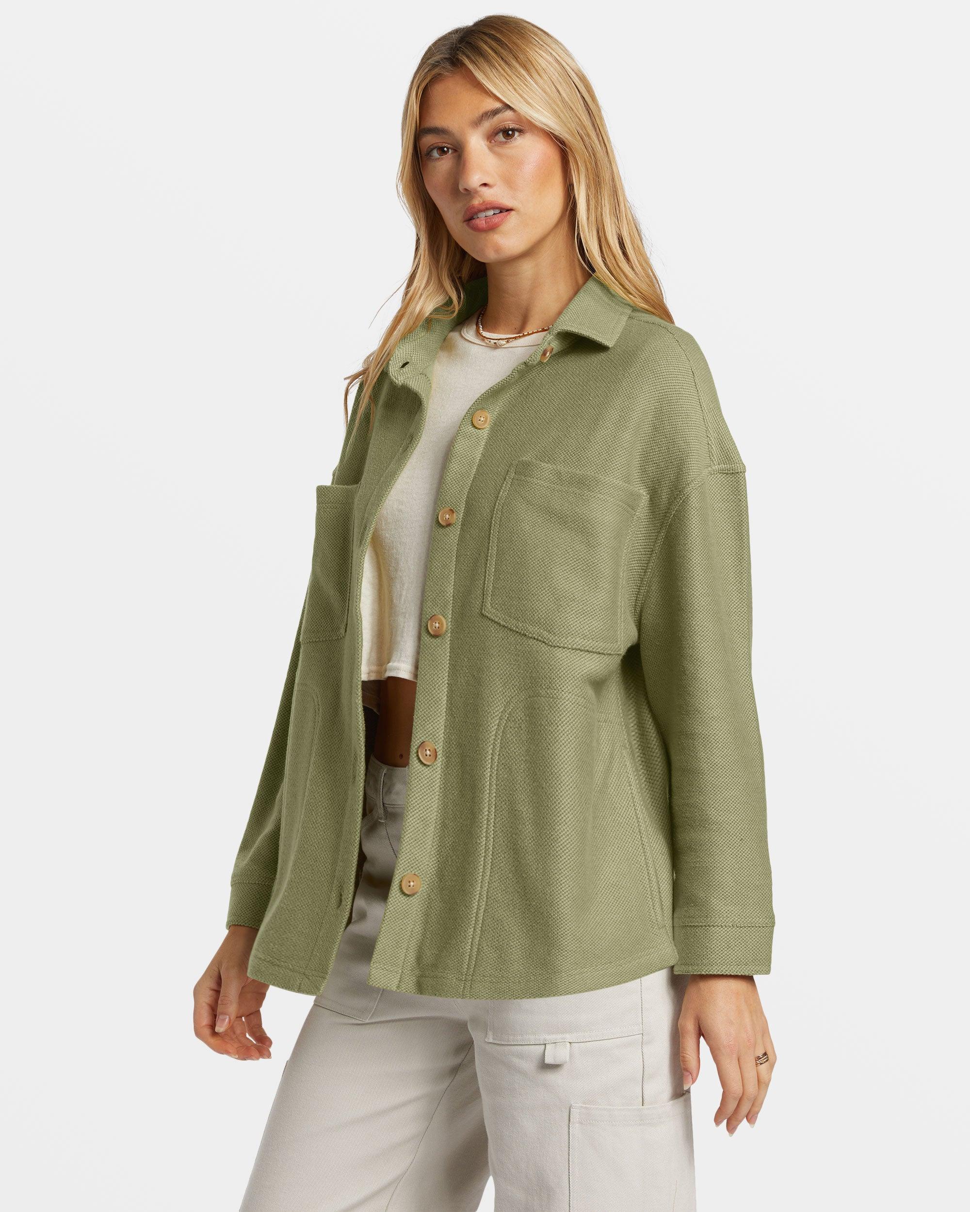 Everytime Oversized Shacket - Avocado Female Product Image