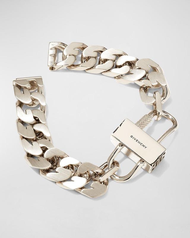 Mens G-Chain Lock Small Silvery Bracelet Product Image