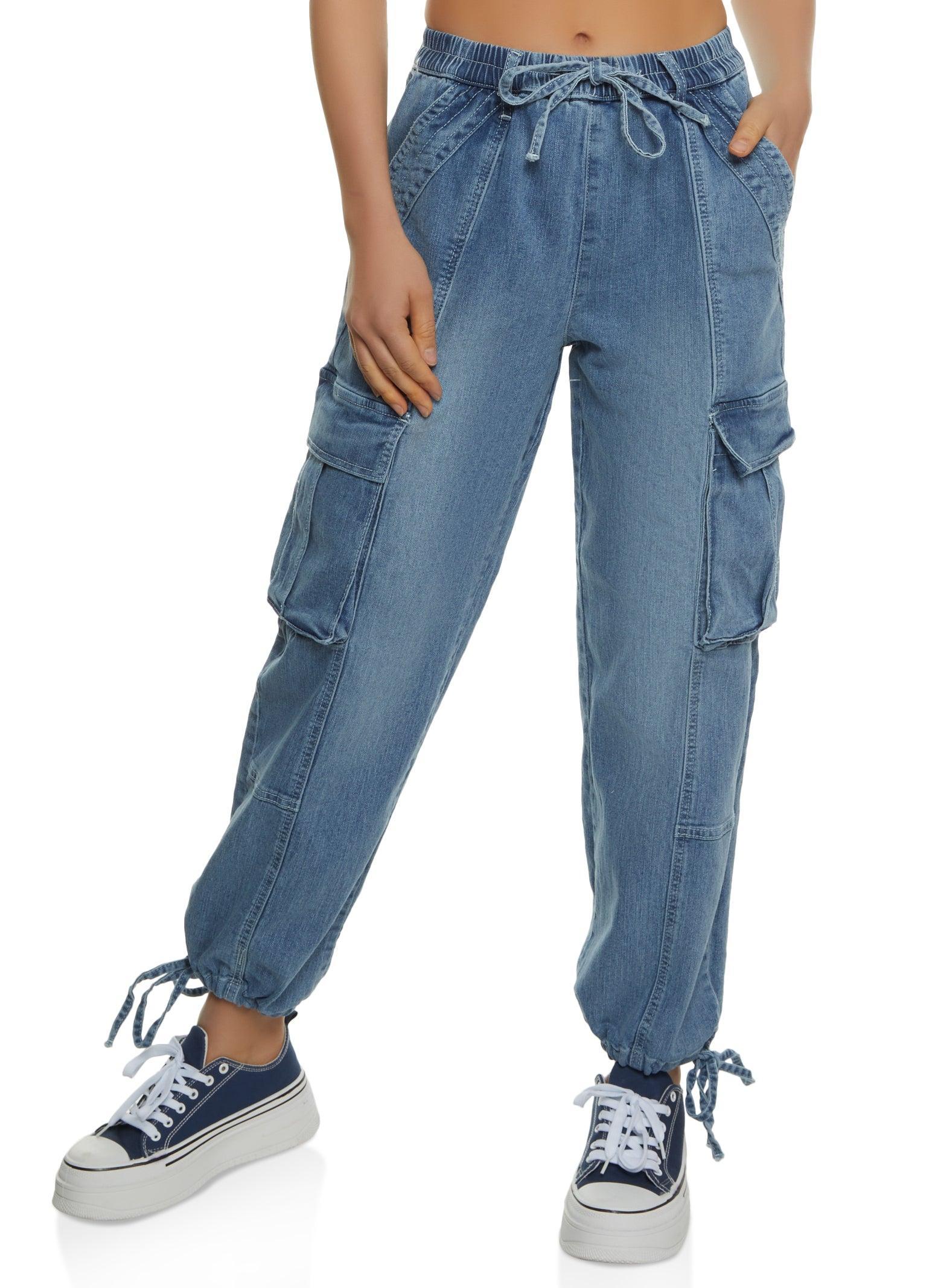 Womens Almost Famous Drawstring Cargo Pocket Joggers Product Image