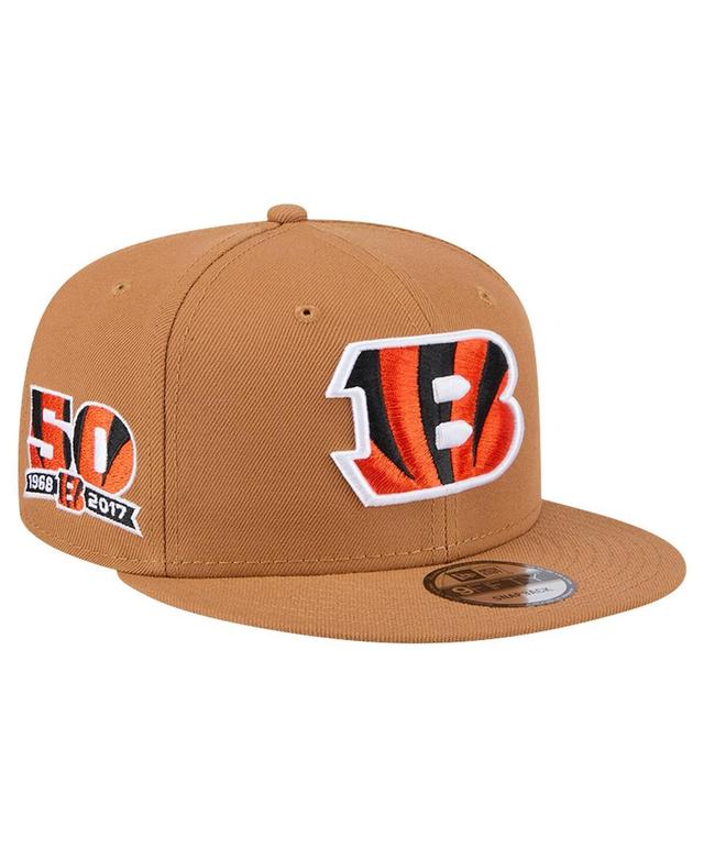 New Era Mens Tan Cincinnati Bengals Color Pack 9FIFTY Snapback Hat with Side Patch Product Image