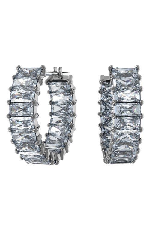 Swarovski Matrix Crystal Baguette Hoop Earrings Product Image