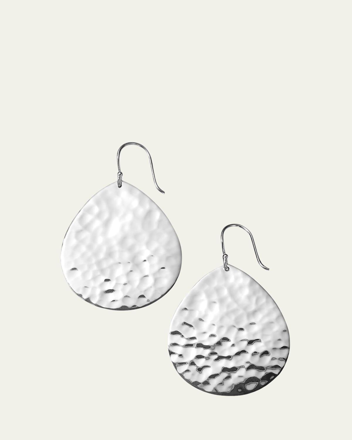 Crinkle Medium Teardrop Earrings in Sterling Silver Product Image