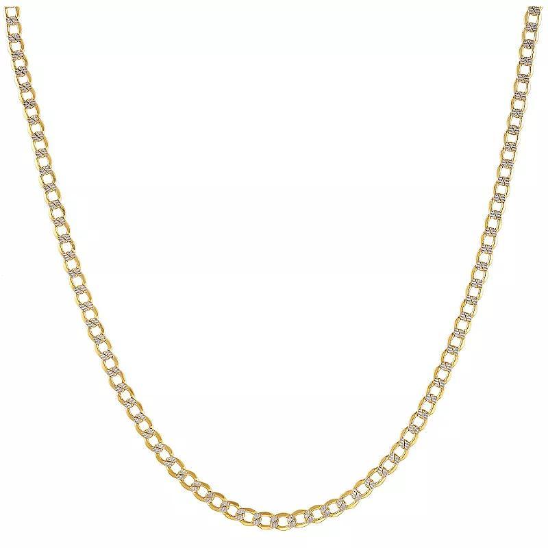 Mens 10k Gold Curb Chain Necklace Multicolor Product Image