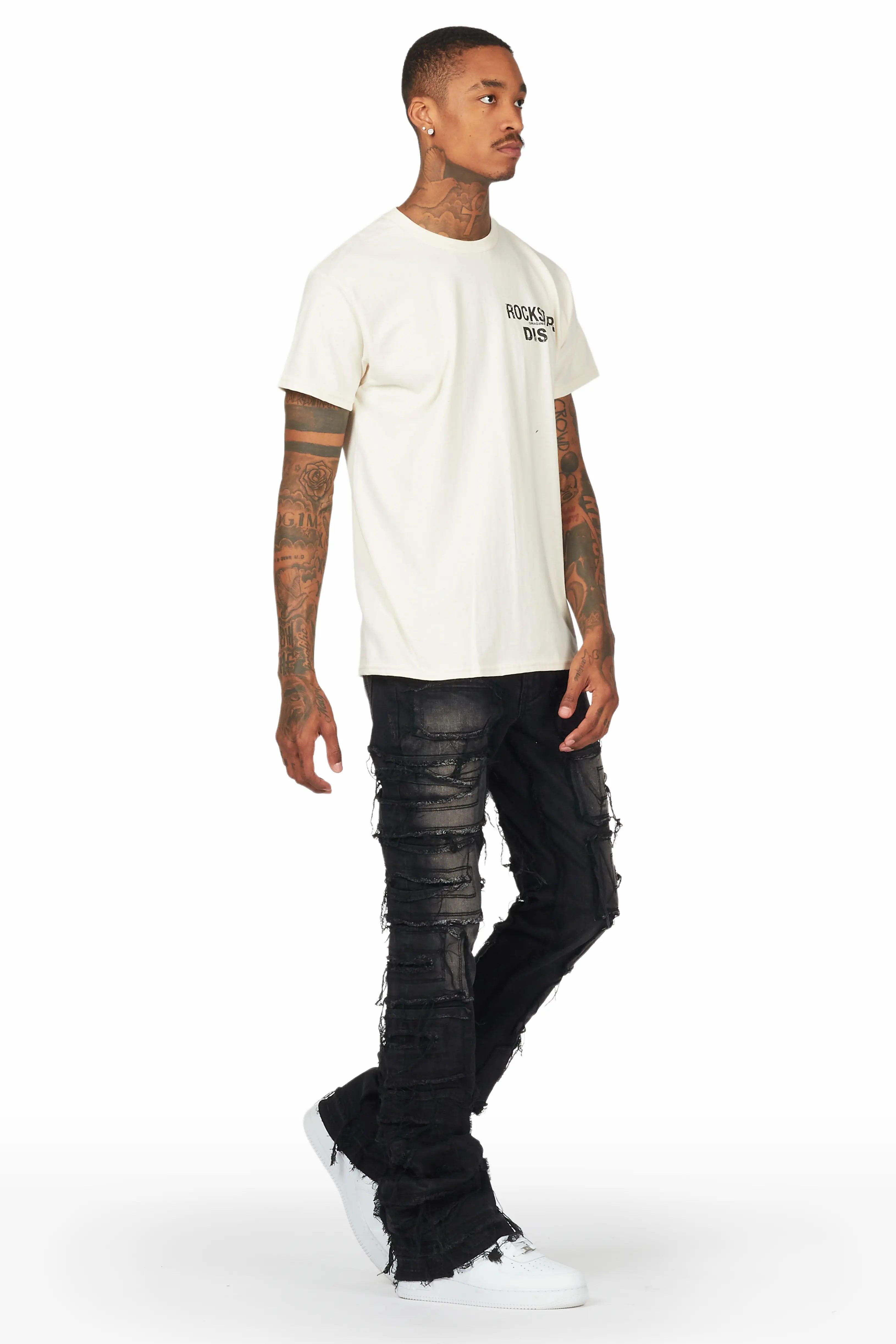 Wayland Dark Grey Stacked Flare Jean Male Product Image