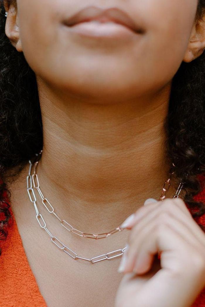 Paperclip Chain Necklace - Silver Product Image