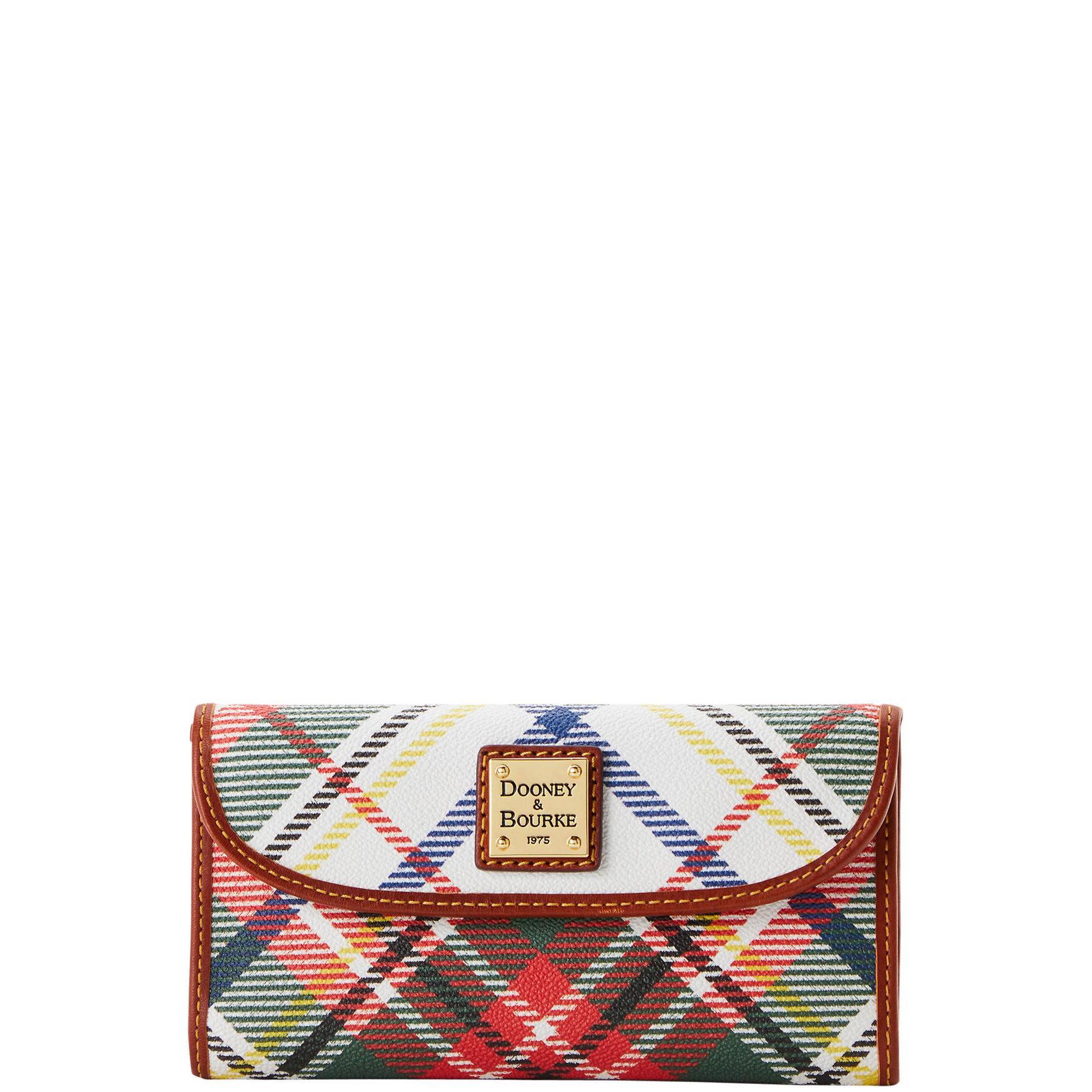 Dooney & Bourke Womens Windsor Continental Fabric Clutch in White Product Image