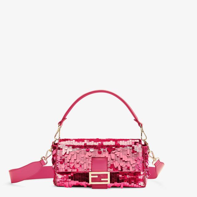 BaguetteFuchsia sequin and leather bag Product Image