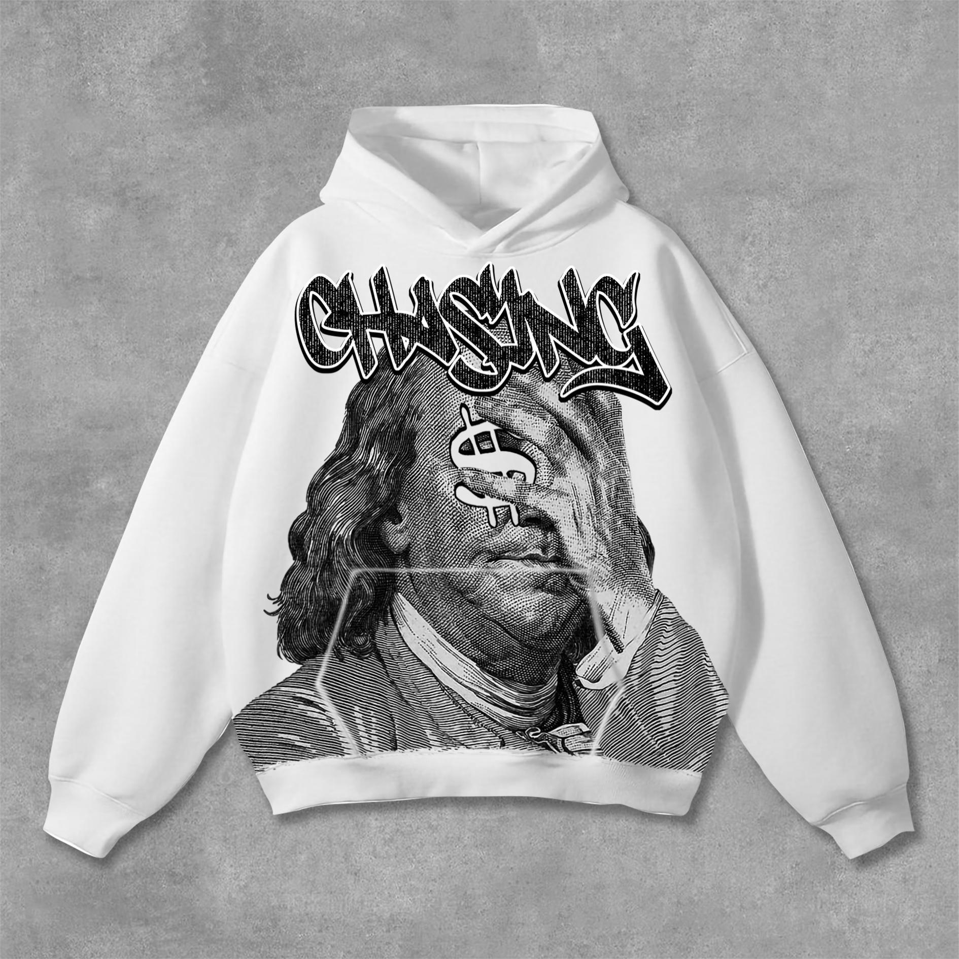 Vintage Chase Money Graphic Print Pocket Hoodie Product Image