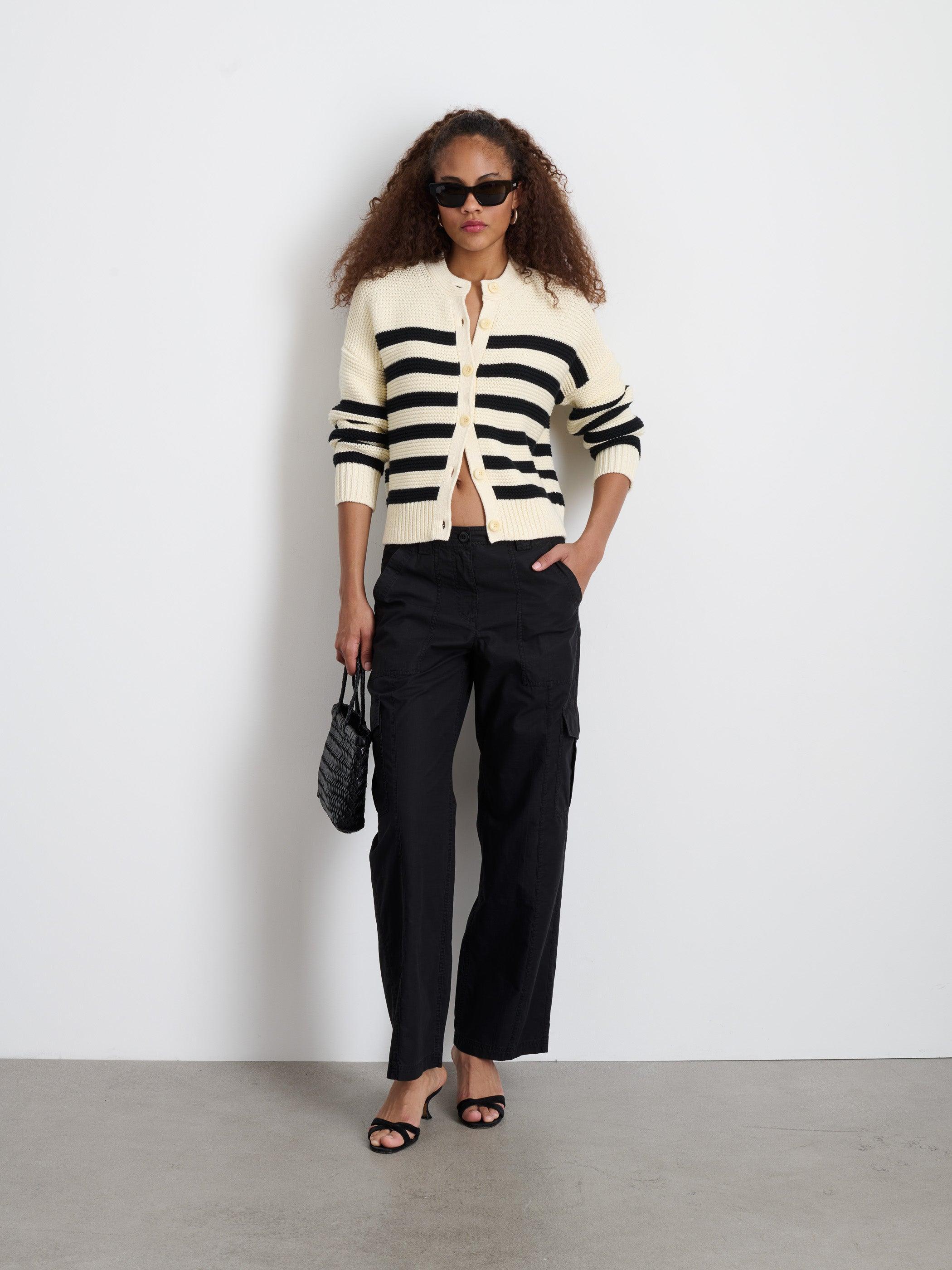 Nico Striped Cardigan In Cotton Female Product Image