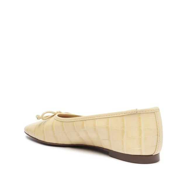 Arissa Crocodile-Embossed Leather Flat Product Image