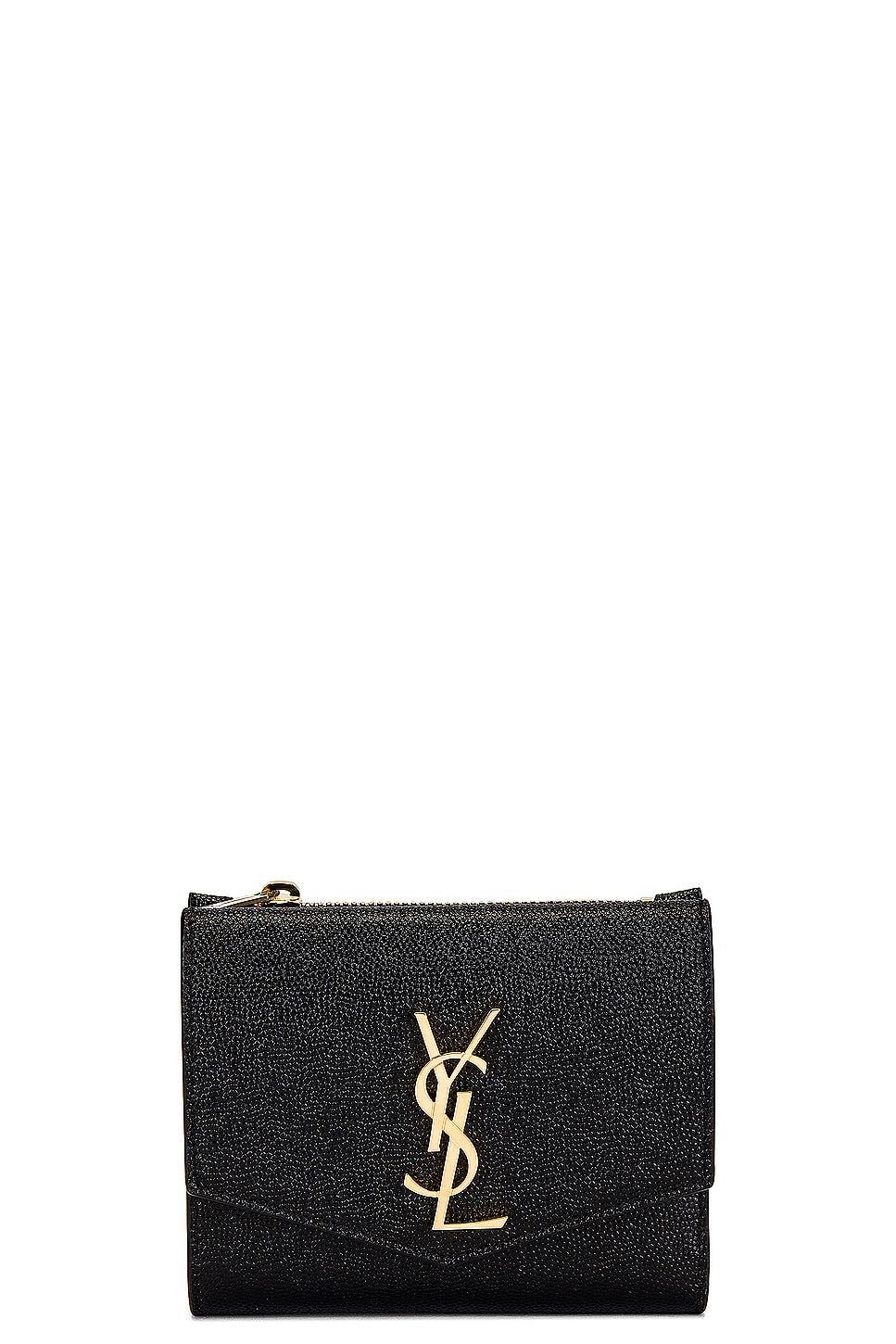 Saint Laurent Uptown Compact Wallet in Black Product Image