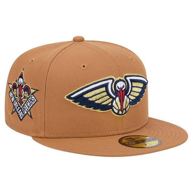 Mens New Era Tan New Orleans Pelicans Color Pack 59FIFTY Fitted Hat Product Image