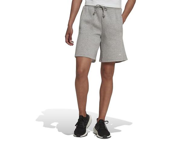 adidas All SZN Fleece Shorts (Medium Grey Heather) Women's Clothing Product Image