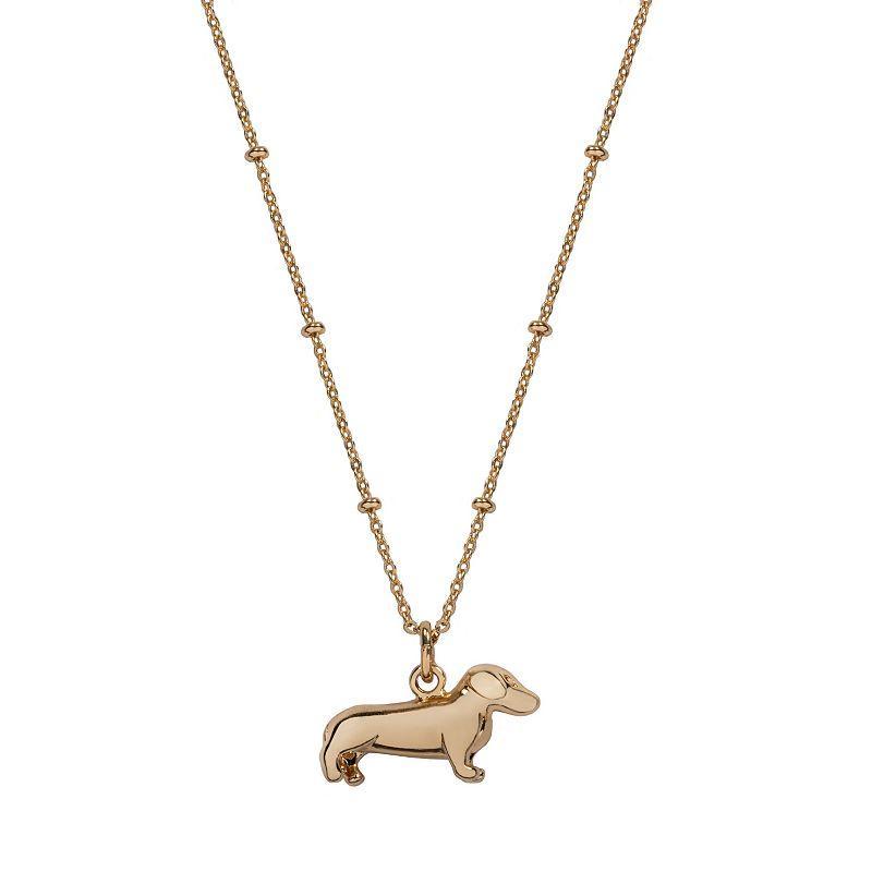 LC Lauren Conrad Dachshund Pendant Necklace, Womens, Gold Tone Product Image