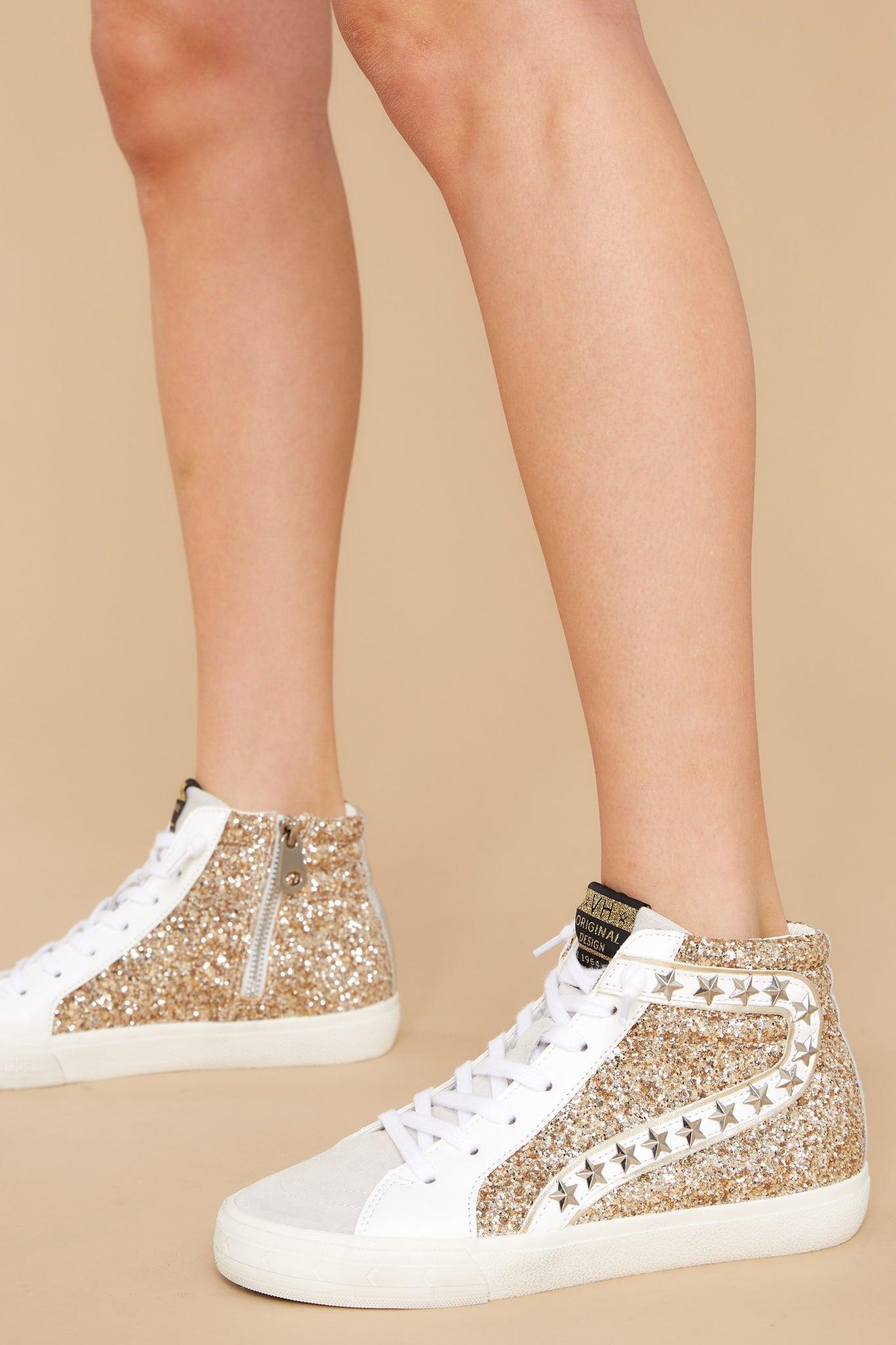 Vintage Havana Mateel Gold Grey Multi Glitter High Top Sneakers Product Image