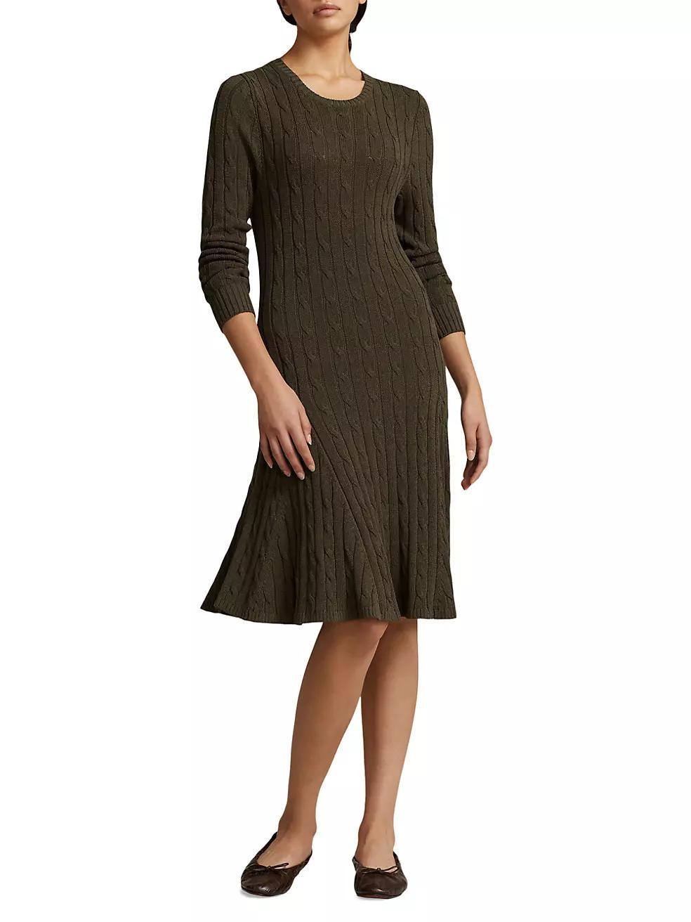 Cable-Knit Cotton-Blend Sweaterdress Product Image