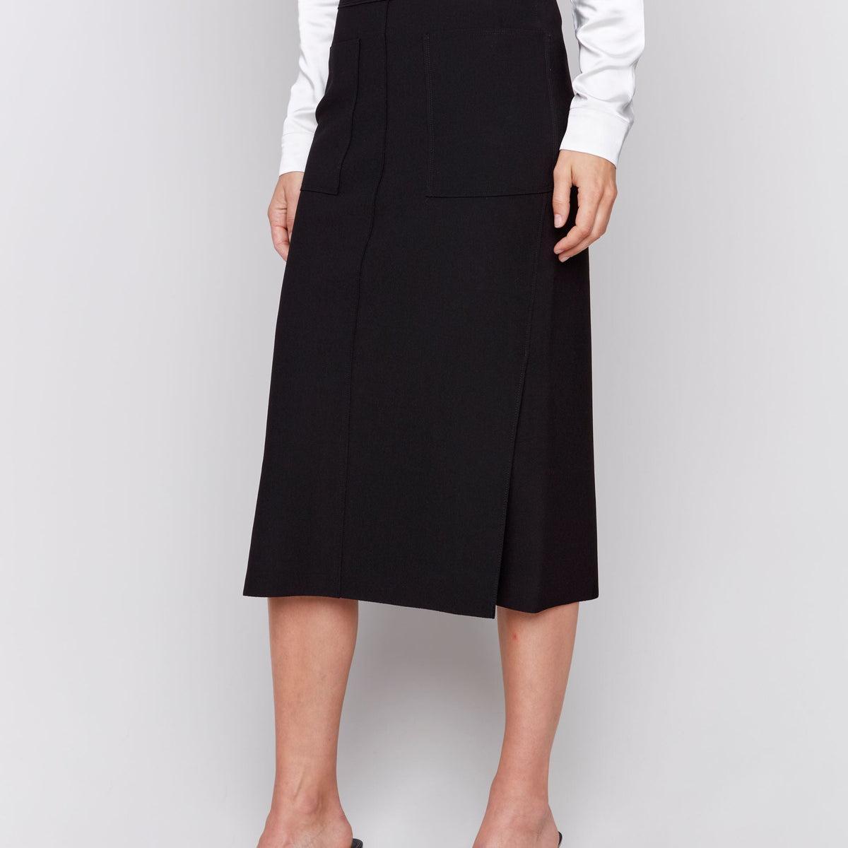 Charlie B. Crepe Skirt with Patch Pockets Product Image