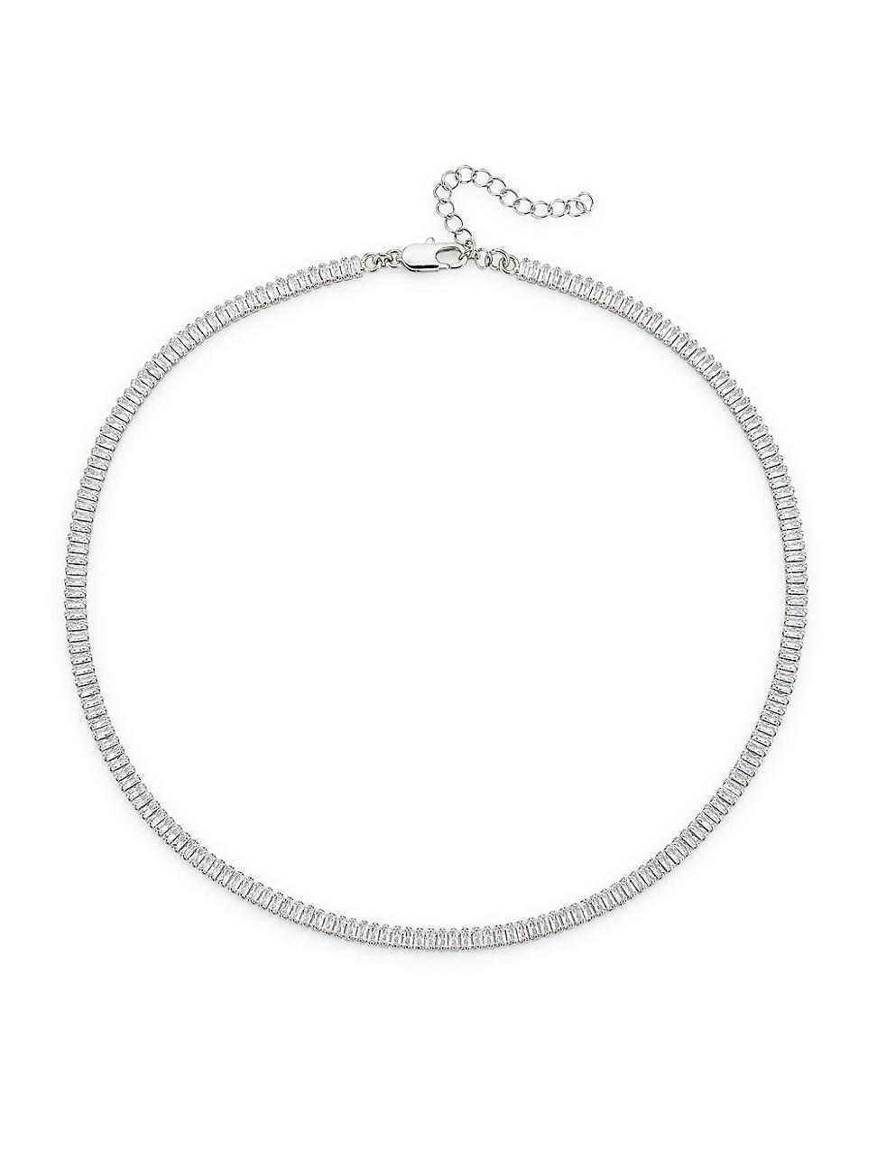 Womens Teagan Sterling Silver & Cubic Zirconia Tennis Necklace Product Image