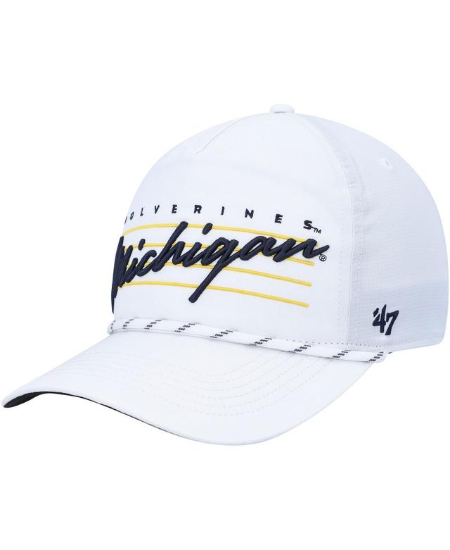 Mens 47 Brand White Michigan Wolverines Downburst Hitch Trucker Snapback Hat Product Image