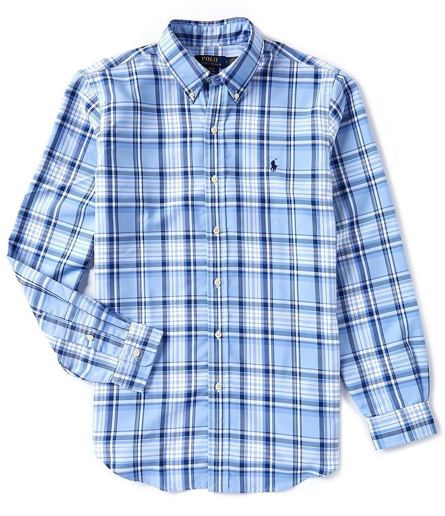 Polo Ralph Lauren Classic-Fit Performance Stretch Plaid Oxford Long Sleeve Woven Shirt Product Image