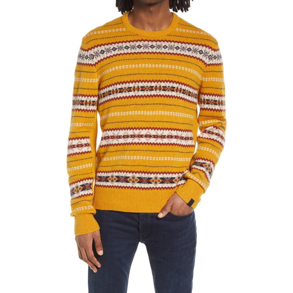 RAG & BONE Wesley Fair Isle Wool Crewneck Sweater In Yellow Product Image