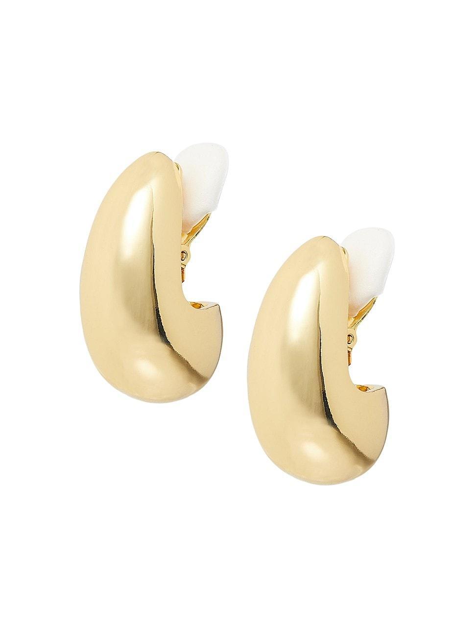 Womens Dome Goldtone Hoop Clip-On Earrings Product Image