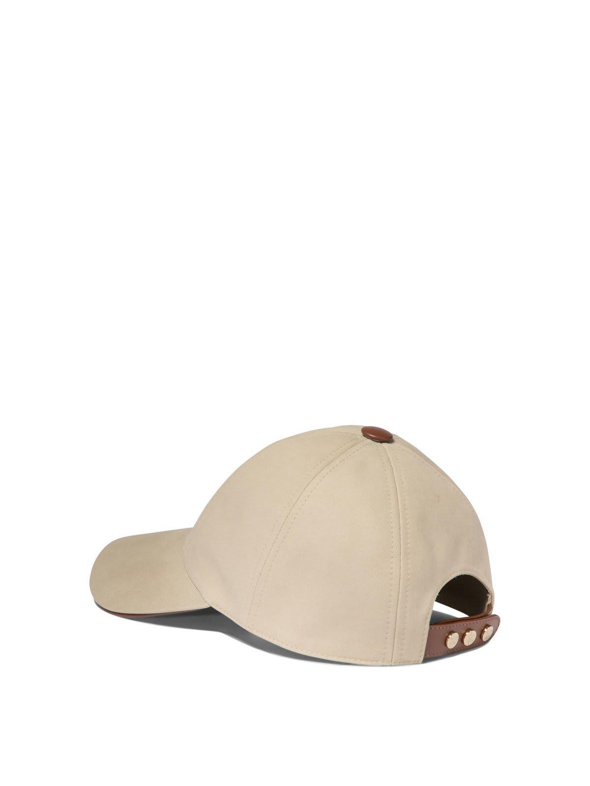 Logo Embroidered Baseball Cap In Beige Product Image