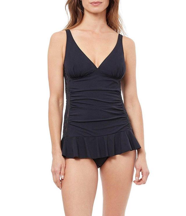 Profile By Gottex Florrence V-Neck Shirred Bodice Underwire One Piece Swimsuit Product Image