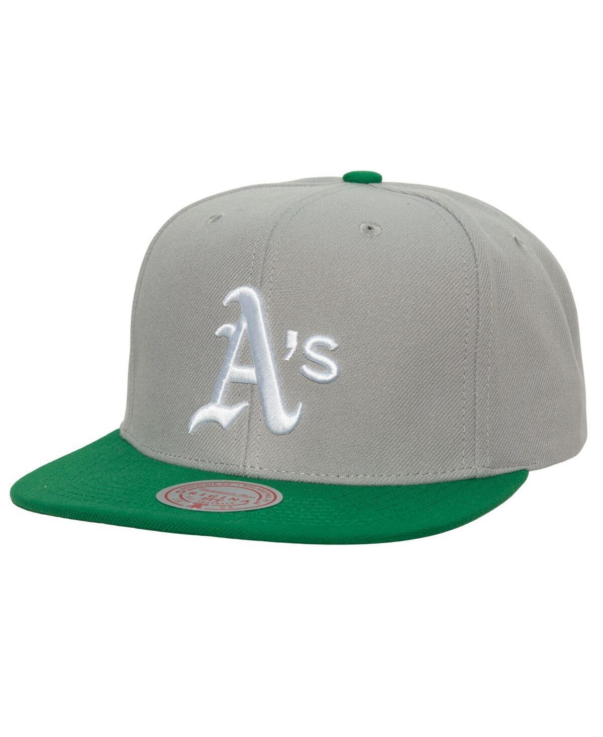 Mens Mitchell & Ness Gray Oakland Athletics Cooperstown Collection Away Snapback Hat Product Image