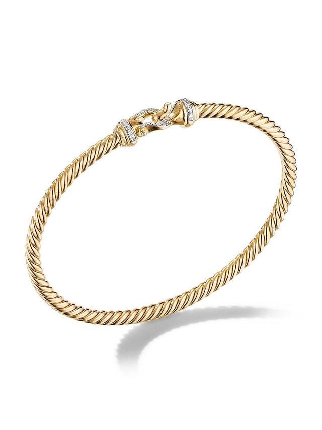 Womens Buckle Bracelet in 18K Yellow Gold with Pav Diamonds Product Image