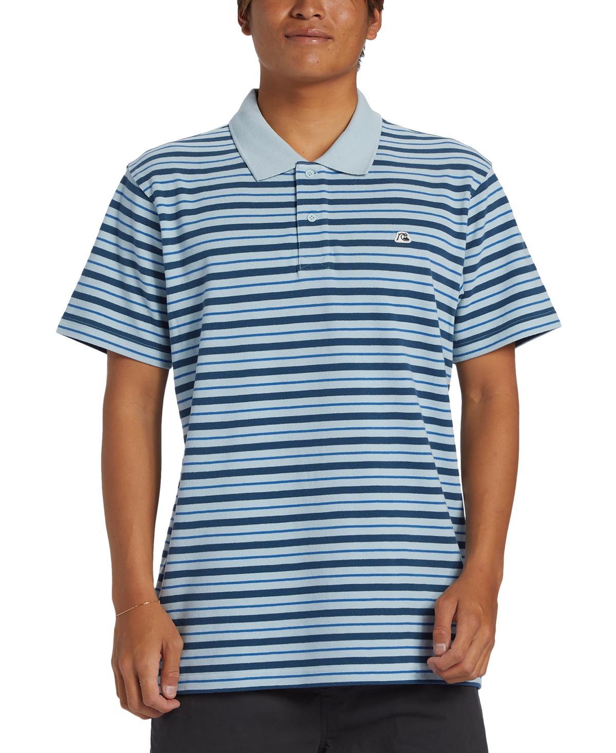 Quiksilver Mens Dna Cotton Mixed-Stripe Polo Shirt Product Image