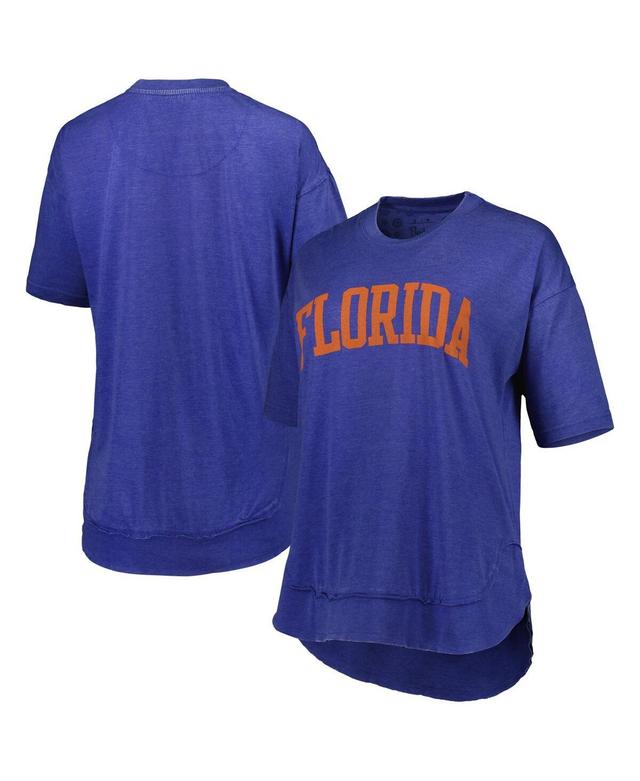 Womens Pressbox Royal Florida Gators Arch Poncho T-Shirt Product Image