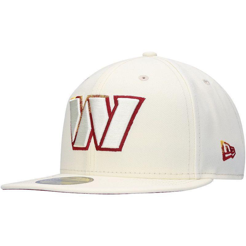 Men's New Era Cream Washington Commanders Chrome Color Dim 59FIFTY Fitted Hat Product Image