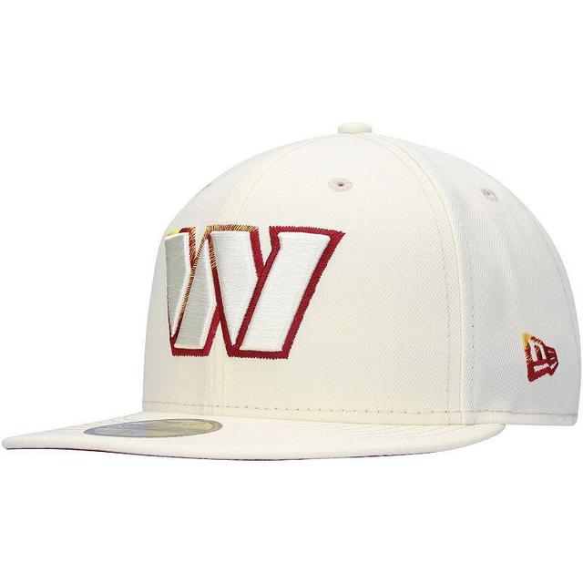 Mens New Era Cream Washington Commanders Chrome Color Dim 59FIFTY Fitted Hat Product Image