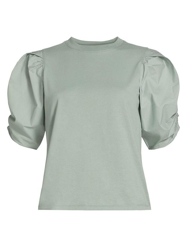 Womens Cotton Puff-Sleeve T-Shirt Product Image