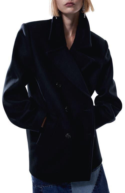 MANGO Double Breasted Wool Blend Coat Product Image